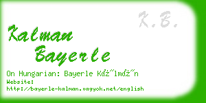 kalman bayerle business card